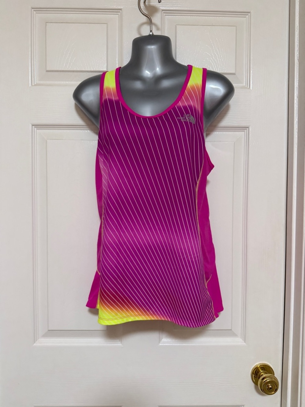 The North Face Women's Fuchsia & Neon Yellow Performance Tank M